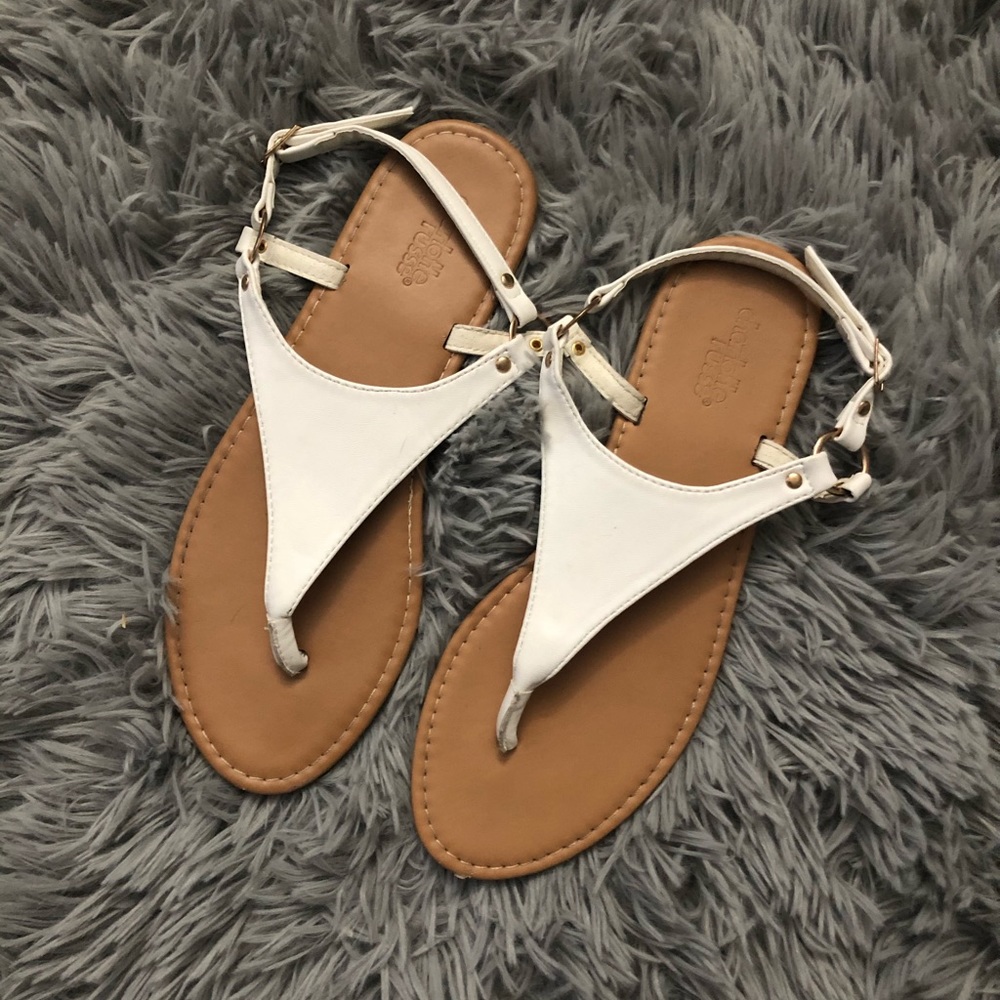 White sandals